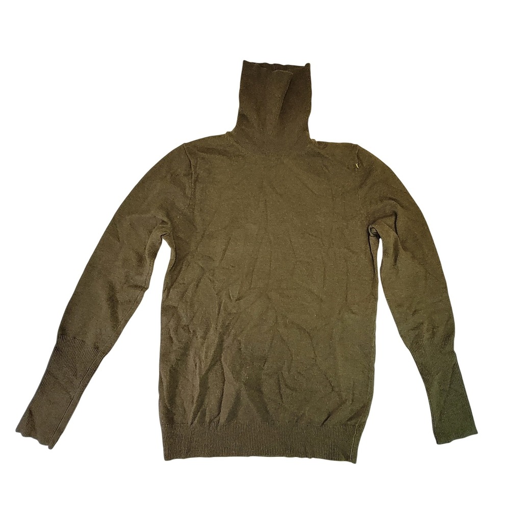 J. Crew Olive Green‎ Wool Blend Turtleneck Sweater Size S Slim Fit